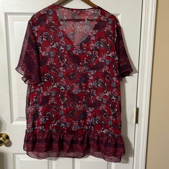 Signature Studio Plus Size Ladies Multicolor Shirt Size 1X See Threw - Picture 5 of 7